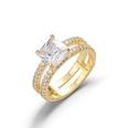 double layer gold color European and American four prong full zircon double layer 18K gold ringpicture12